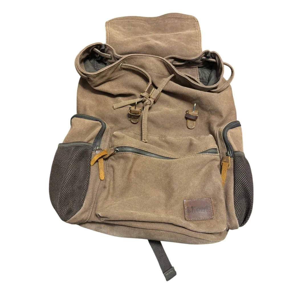 Lifewit‎ Backpack Rucksack Unisex Large Brown Canvas Leather Vintage Hiking Bag